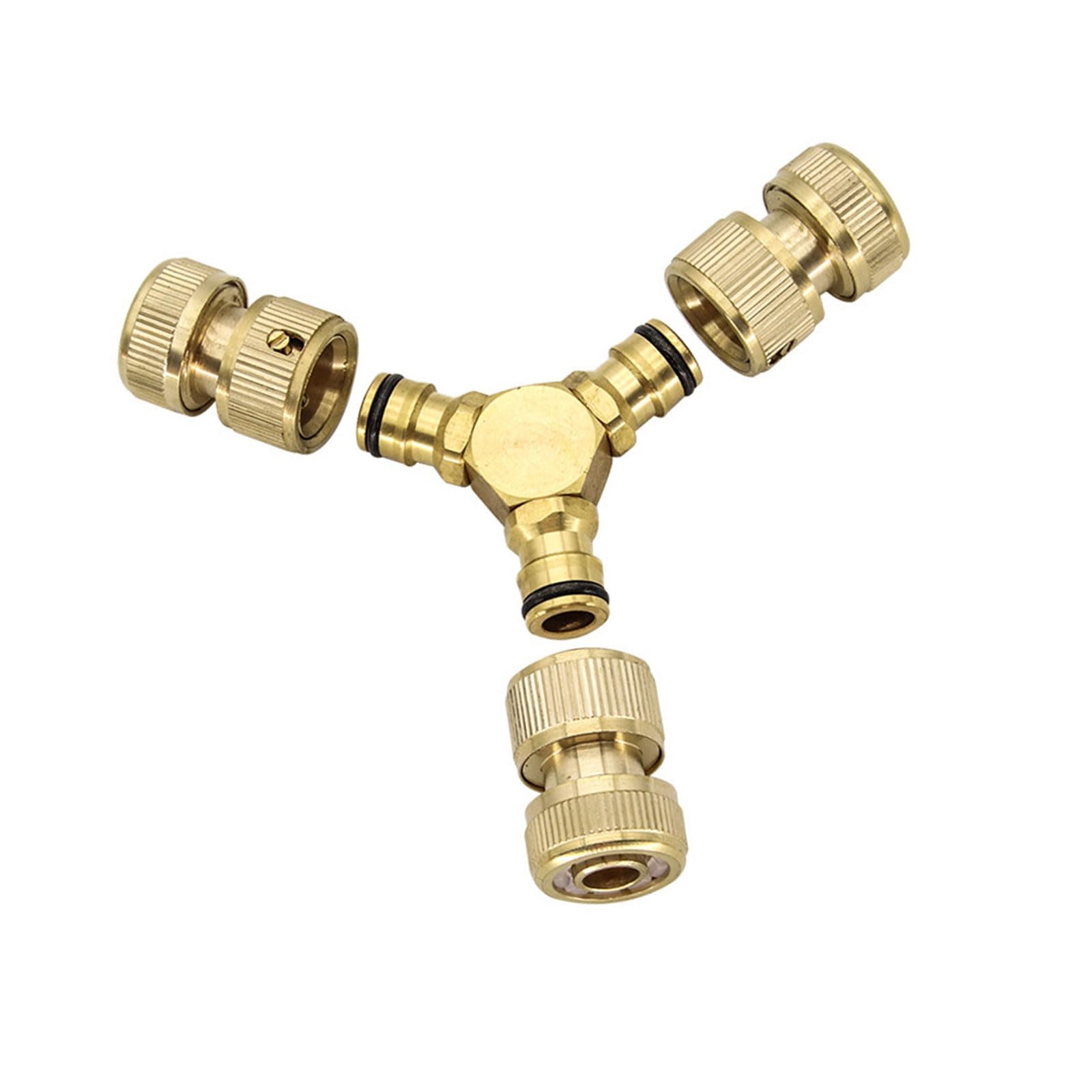 Jazuaiao A Erosion Resistant Luminum Three Way Hose Connector General Fit Plumbing Dapter For Pressure Washers & Tubes Three Way Garden Hose Connector