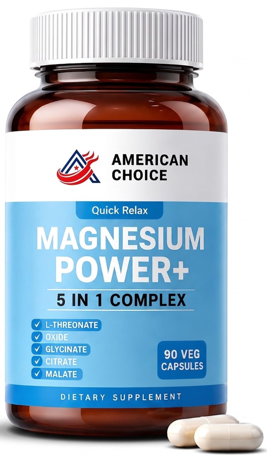 Magnesium L-Threonate Supplement for Women & Men | 5-in-1 Magnesium Complex