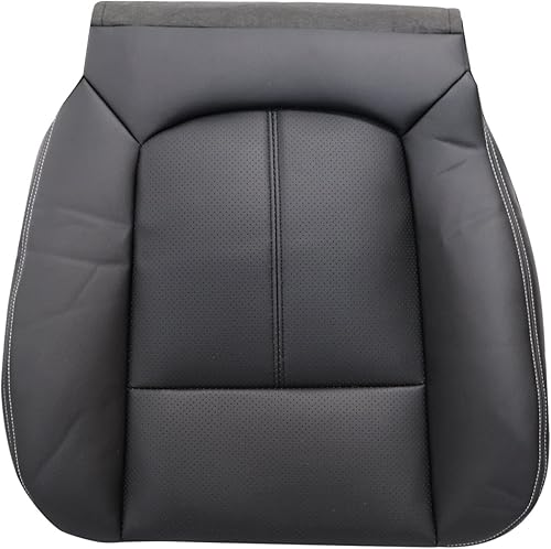 Miniatura 3 de Priprilod Funda de asiento de repuesto perforada de cuero negro y parte superior inclinada trasera compatible con Ford F250 F350 F450 F550 Lariat