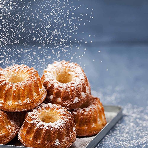LUFEIYA Mini Bundt Pan 4 Inch Nonstick Carbon Steel for Instant Pot Kugelhopf Mold Flute Flan Baking Cake Pans Small Set of 4