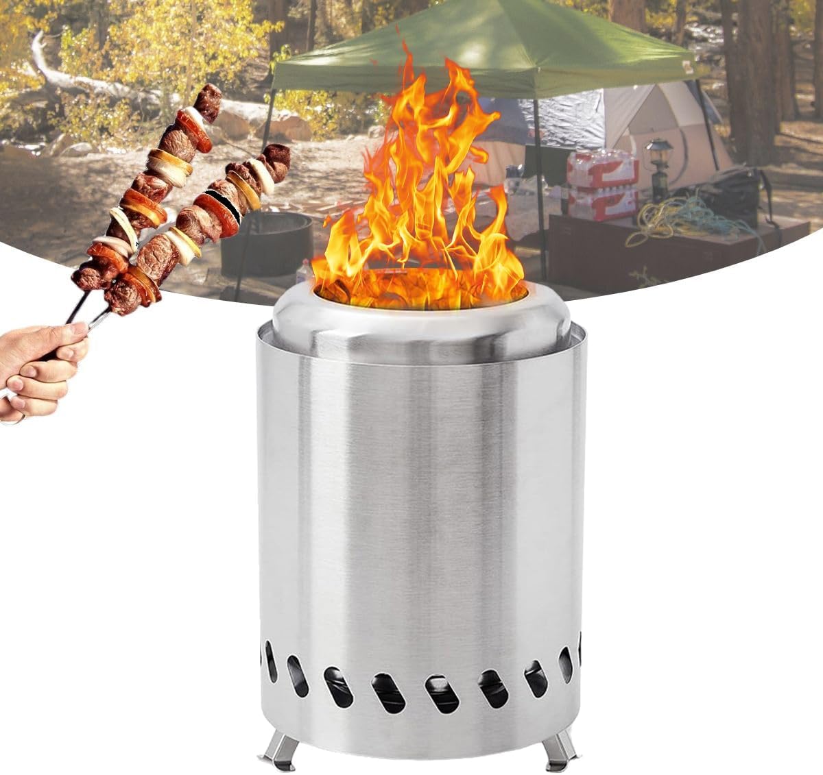 Solo Stove Mesa Tabletop Fire Pit with Stand | Low Smoke Outdoor Mini ...