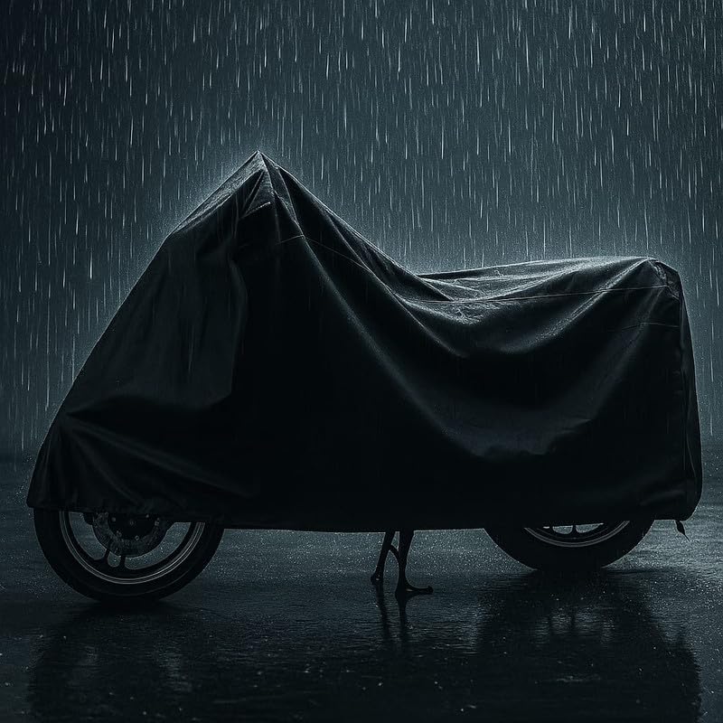 Image of Waterproof Bike Cover Compatible for Royal Enfield Meteor 350 | Dustproof & UV Protection Two Wheeler Body Cover for Outdoor & Indoor (Black)