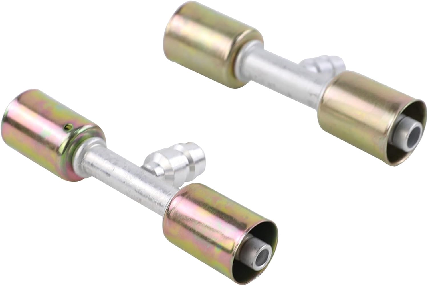 Air Conditioning AC Fitting Set #8 and #10 Female Oring Beadlock Straight with R134a pressure valve