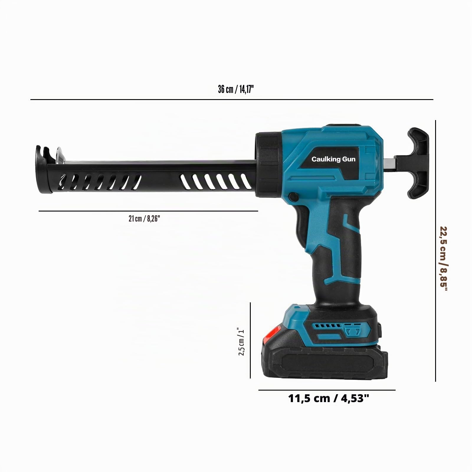 Pistolet Silicone Electrique pour Makita 18V, Pistolet à cartouche sans fil pour cartouches de 300 ml, 4 vitesses réglables,Pistolet Cartouche Electrique pour Sceller,Étanchéifier (2*Batterie)