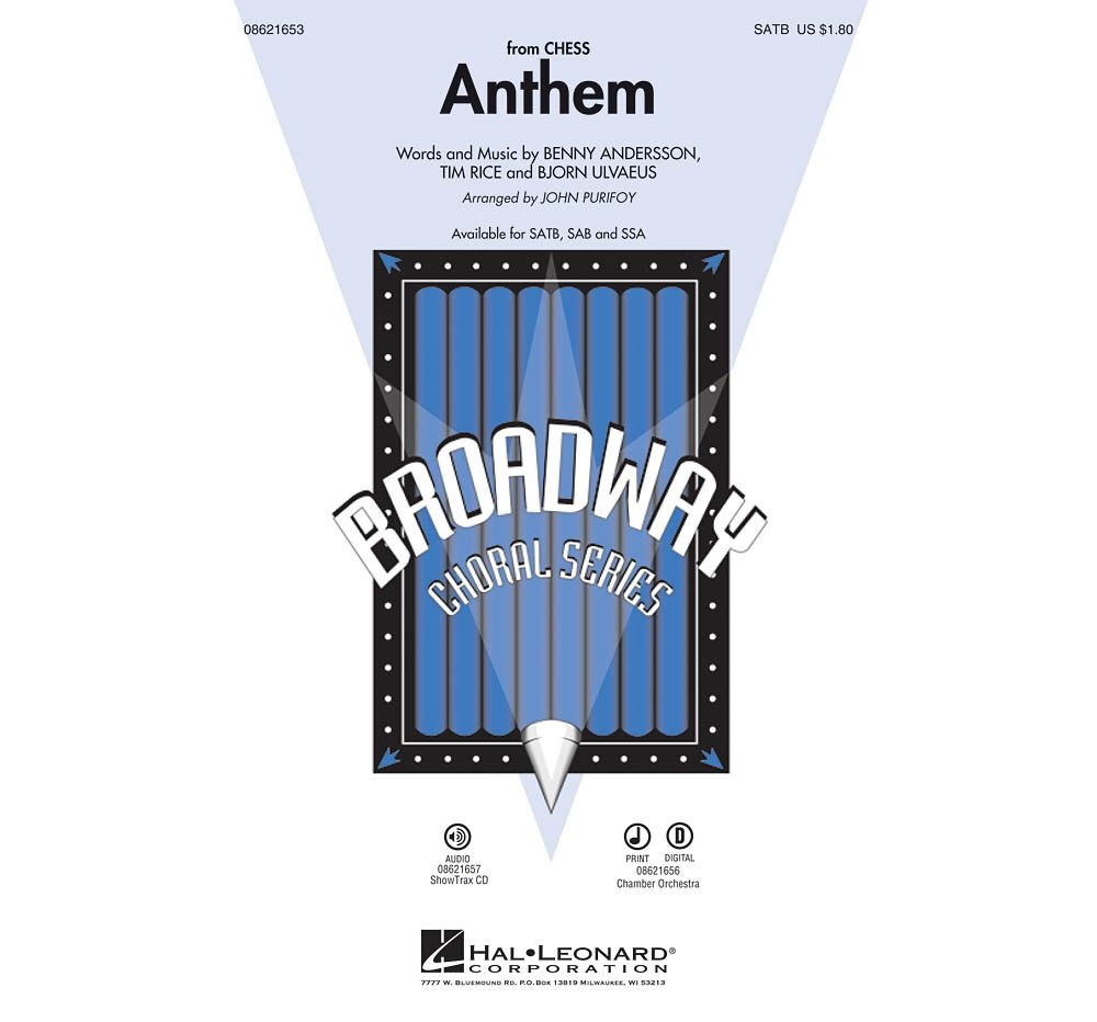 Josh Groban: Anthem (Chess) - SAB. Partituras para SAB, Acompañamiento de Piano, Coral