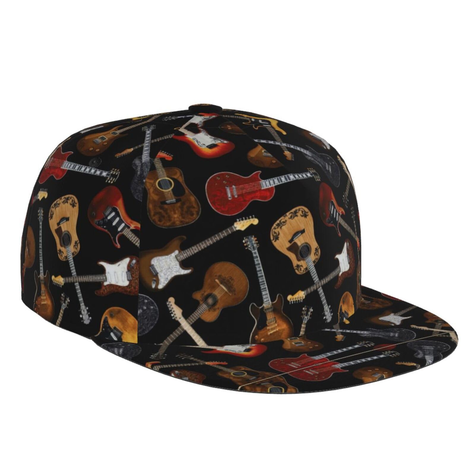 Drtgeds Unisex Guitars Custom Baseball Cap With Image,Men's Hat,Snapback Flat Brim Baseball Cap, One Size