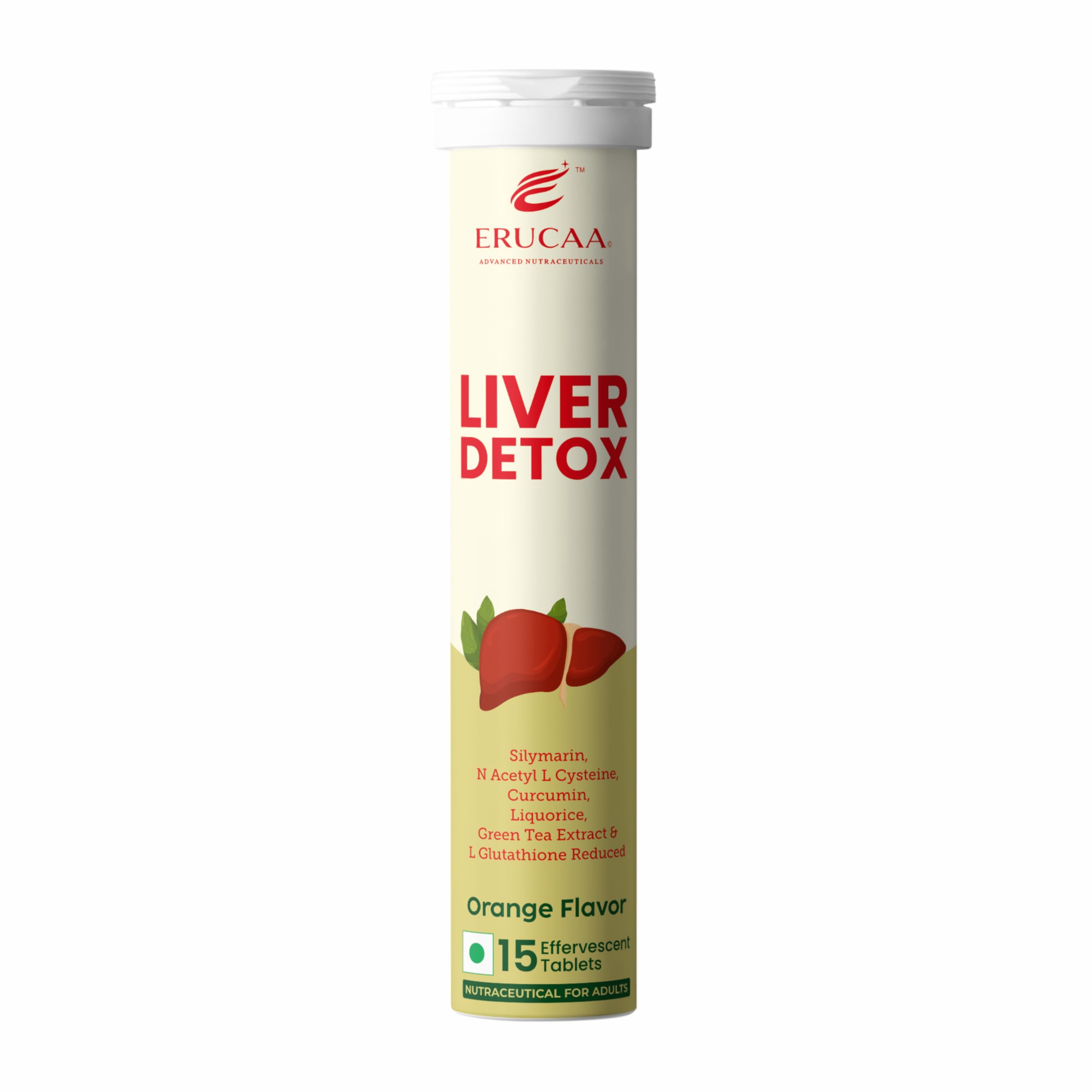 Liver Detox Effervescent Tablets | Milk Thistle, NAC, Curcumin, Liquorice, Green Tea Extract & L-Glutathione | Orange Flavor | 15 Effervescent Tablets-image-36