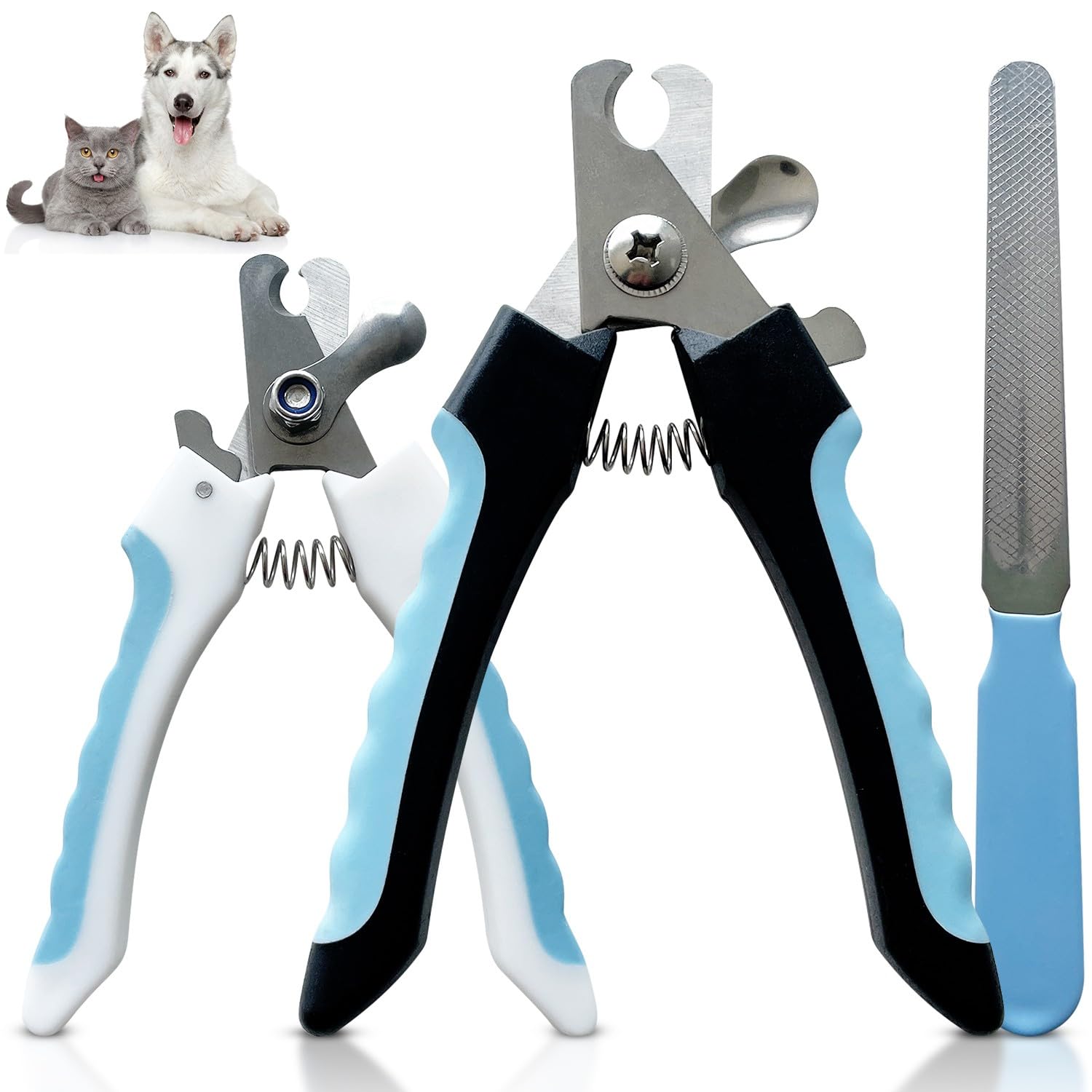 zenpulse Cortauñas Profesional - Cortauñas Grande, Pequeño y Lima. Ideal para Gatos y Perros de Todos los Tamaños. Bloqueo de Seguridad. El Accesorio Ideal para Tus Mascotas.