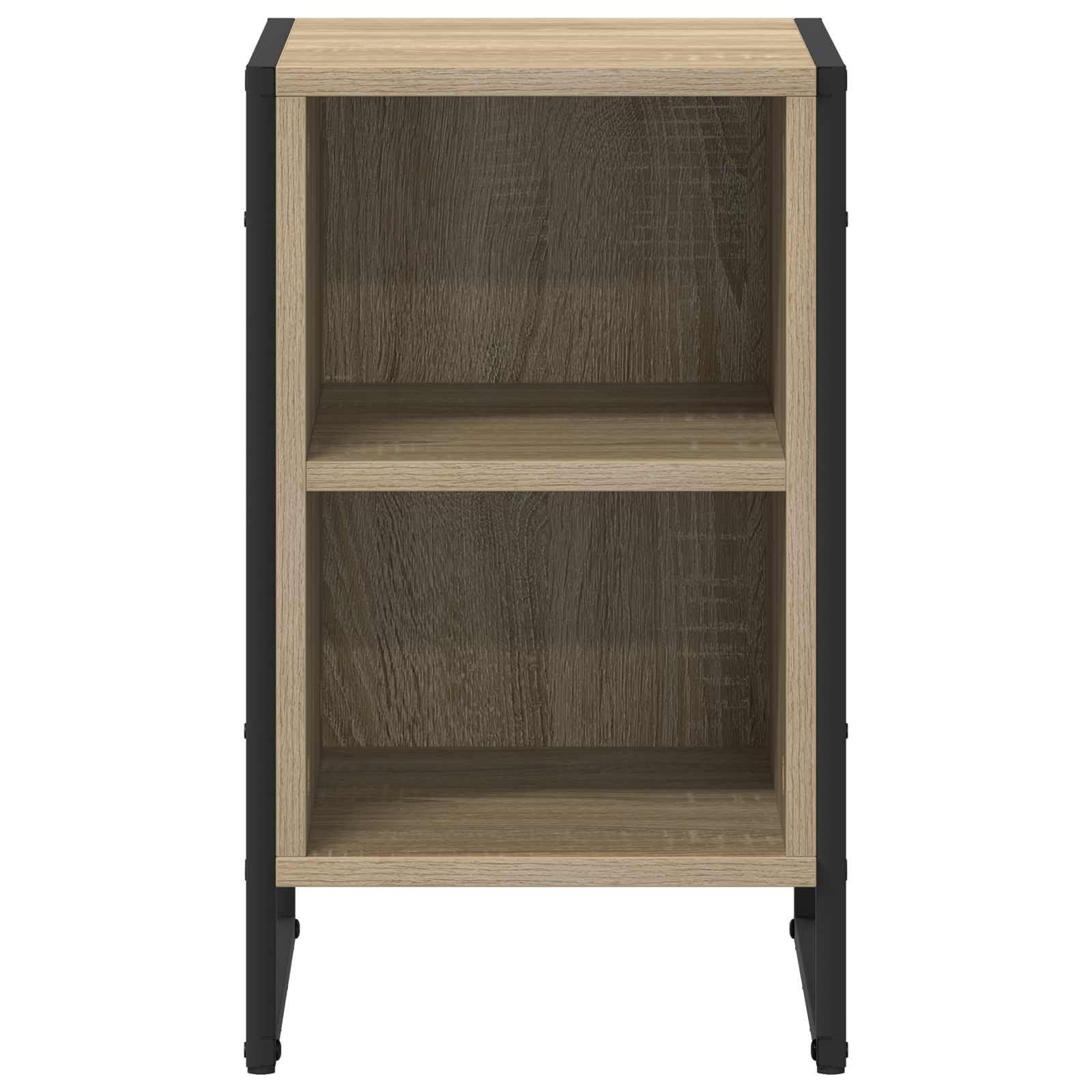 Zestaw stolików nocnych z materiału drewnopochodnego w kolorze Sonoma, 2 sztuki, 39,5 x 30 x 50 cm, ze stalowymi nogami, wolnostojący, wąski, do sypialni, salonu, korytarza, pokoju