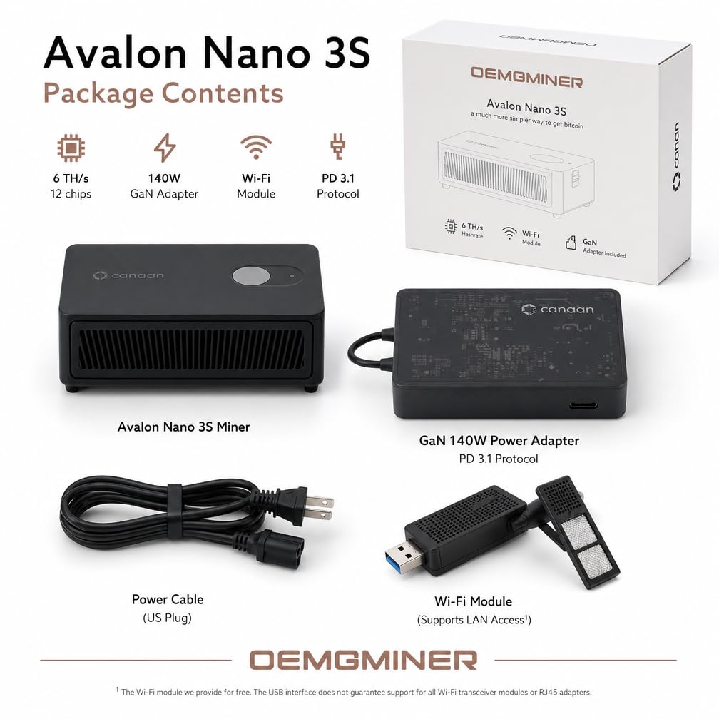 Amazon.co.jp: New Canaan Avalon Nano 3S BTC Miner - 6 TH/s 140W