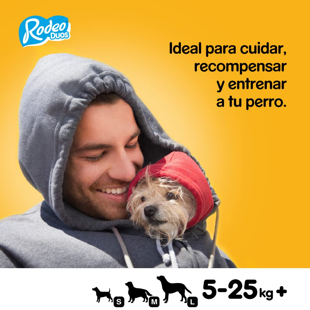 Pedigree Rodeo Duos Snack en lanières pour chiens saveur poulet et bacon (lot de 10 x 123 g)