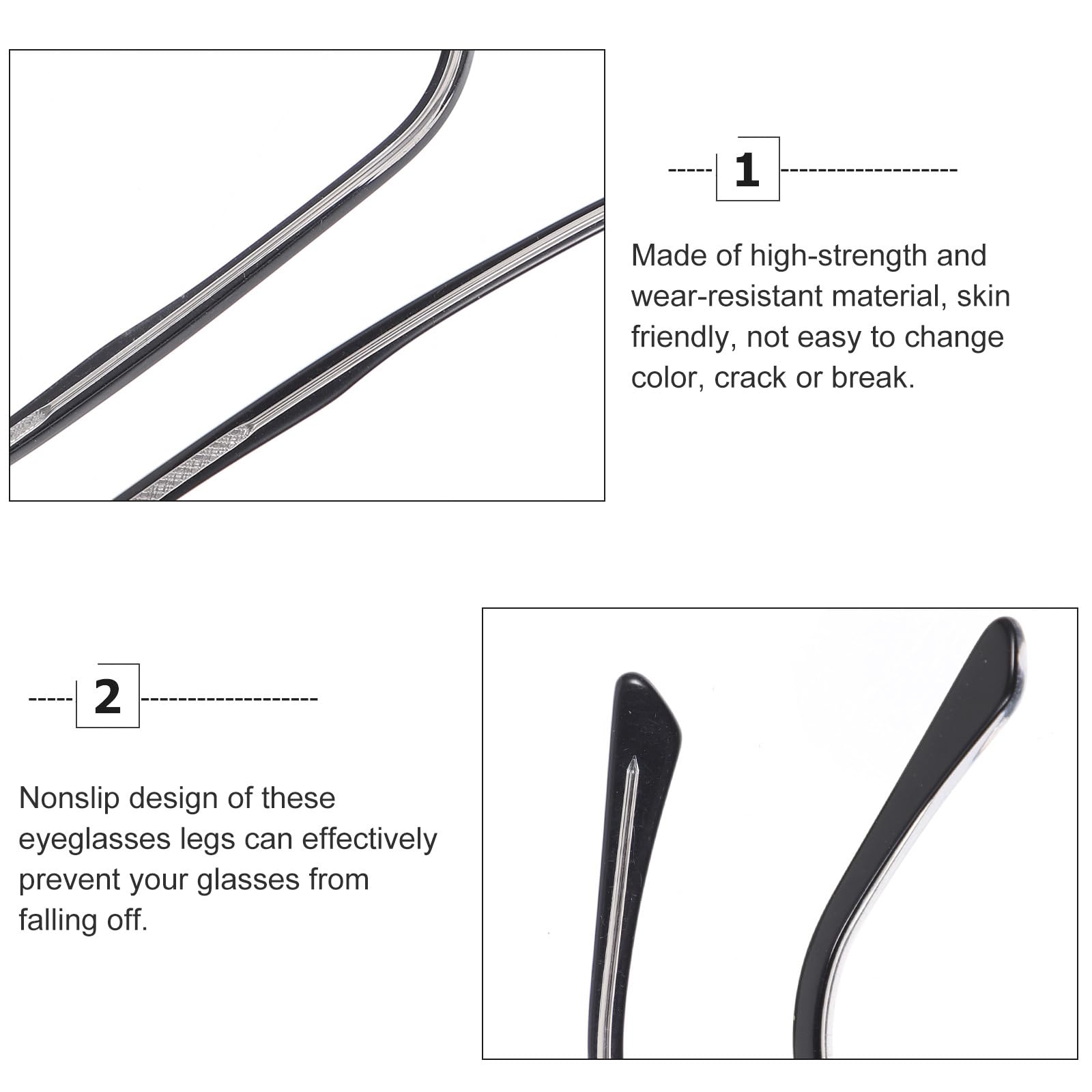 Minkissy1 Pair Glasses Arms Replacement Universal Spectacle Arms