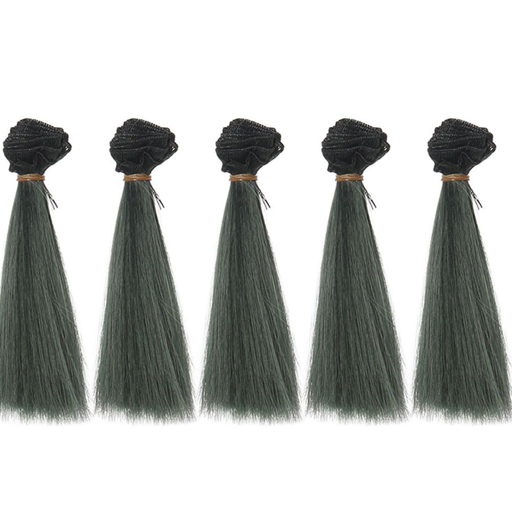 Doll Hair 5.9 x 39.4 in, 5rolls Straight Reddish Heat Resistant Doll Hair Extensions Easy Handcraft Materials, for DIY 1/3 1/4 1/6 BJD SD Doll Wigs