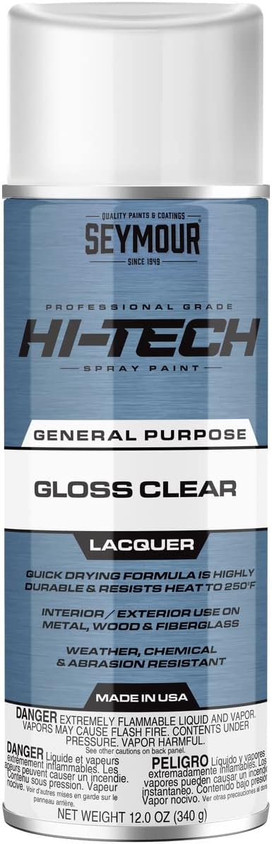 16-821 Hi-Tech Lacquers Spray Paint, Gloss Clear with UV Resistant
