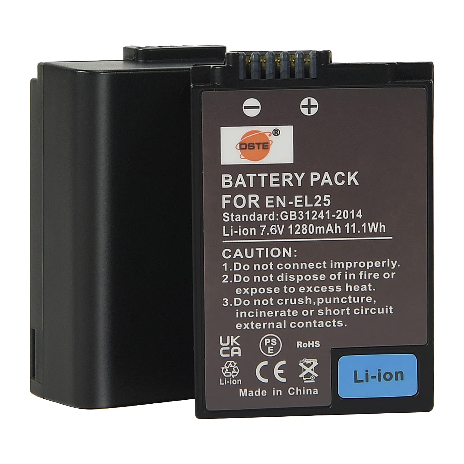 DSTE 2PCS EN-EL25 ENEL25 High Capacity Li-ion Battery Compatible with Z30, Z50, Z 50, Z FC Mirrorless