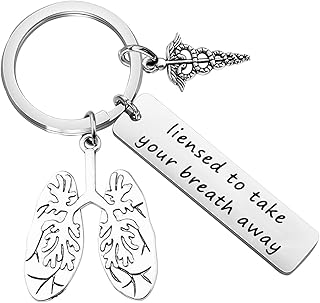 Respiratory Therapist Keychain RT Respiratory Therapy Gift Licensed to Take Your Breath Away RT Respiratory Tech Keychain