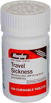 Travel Sickness Chewables 25MG 100 Count per Bottle (3 Pack)