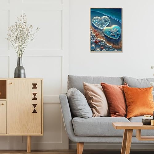 Miniatura 8 de SENHAI Kits de arte de diamantes de playa para adultos, juego de 2 juegos de arte de diamantes de mar, juego de arte de diamantes 5D para adultos