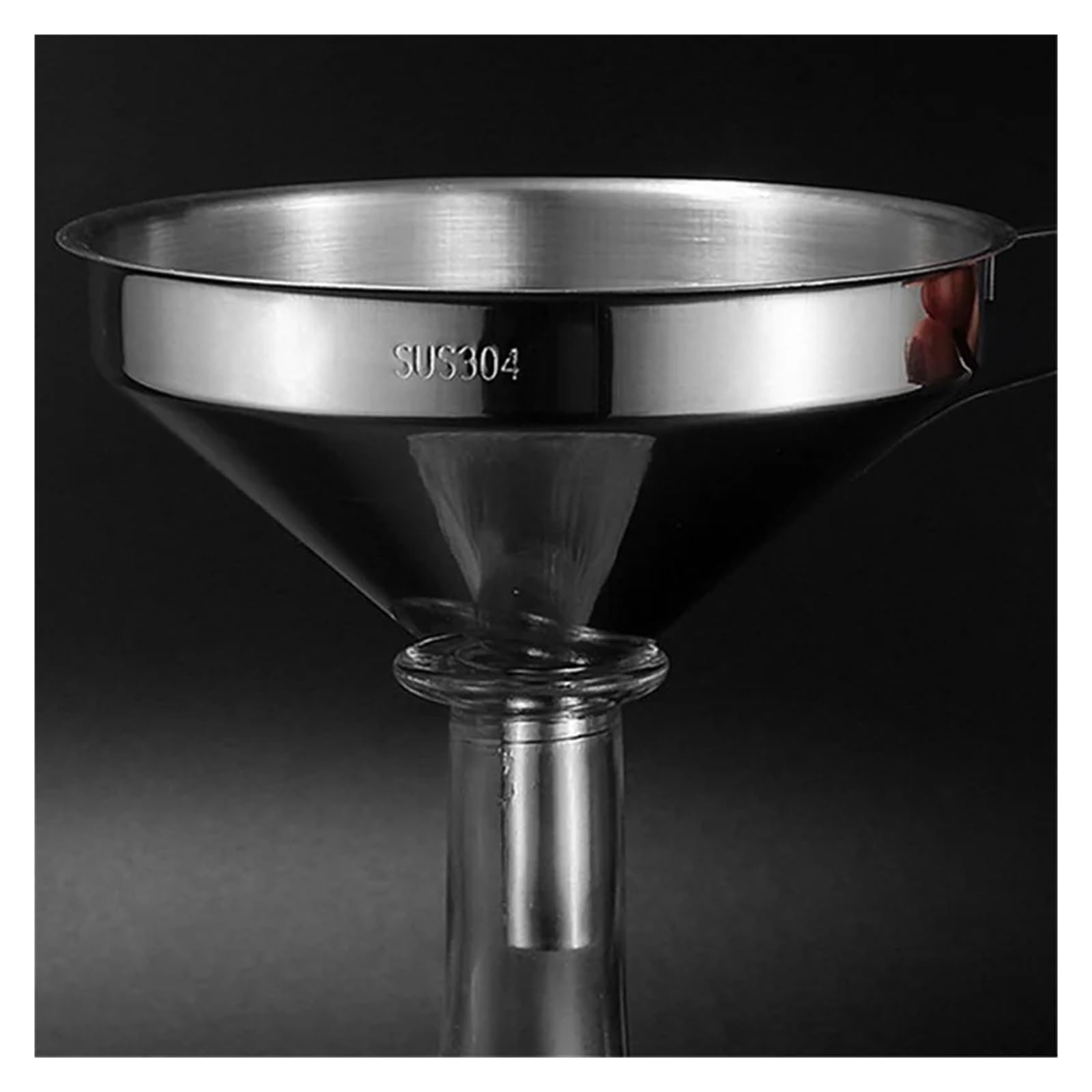 Embudo Funcional de Acero Inoxidable for Aceite de Cocina, Embudo de Metal líquido con Filtro/colador Desmontable for enlatar Herramientas de Cocina(13cm)