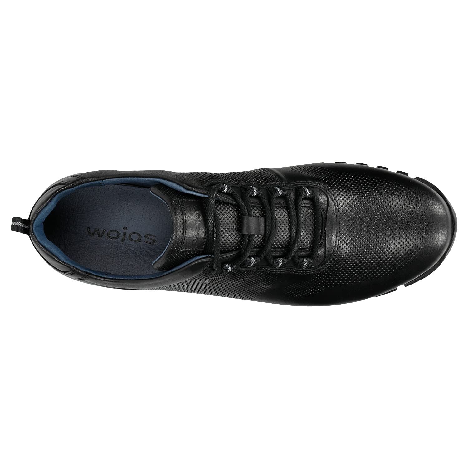 Wojas Sneakersy Męskie, Półbuty Skórzane Casual, Lekkie i Wygodne Obuwie na Co Dzień - Czarne