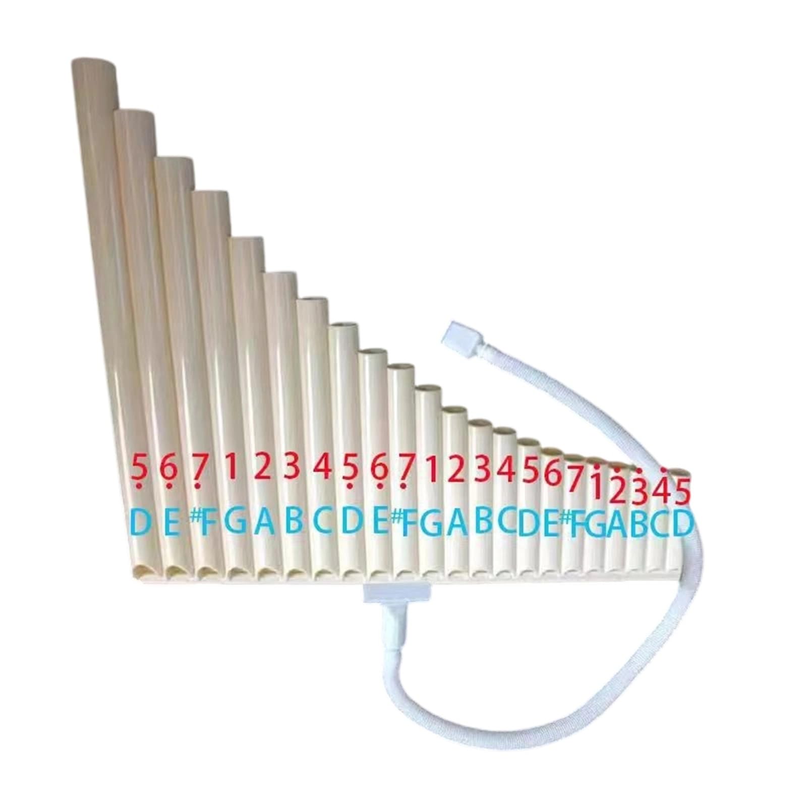 Profesjonalny Flet Pana Zmywalny Ustnik Zdejmowany Odpowiedni Do Nauki Gry Na 18piszczatkowych Fletni Pana(22-tube with white flexible tubing)