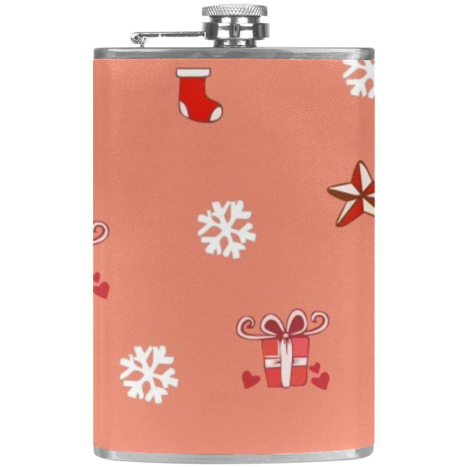 Flasque de Noël pour liqueur en inox avec entonnoir et chaussette cadeau
