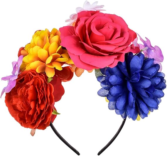 DreamLily Rose Flower Crown Headband HalloweenCinco De Mayo Party Costume Headpiece NC26