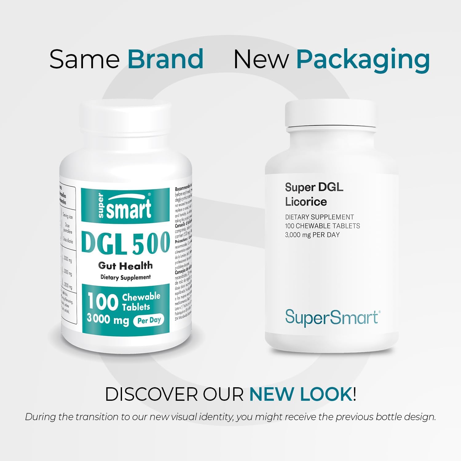 Supersmart - DGL 3,000 mg Per Day - Gut Health - Extract of Liquorice Root for Gastrointestinal Health | Non-GMO & Gluten Free - 100 Chewable Tablets