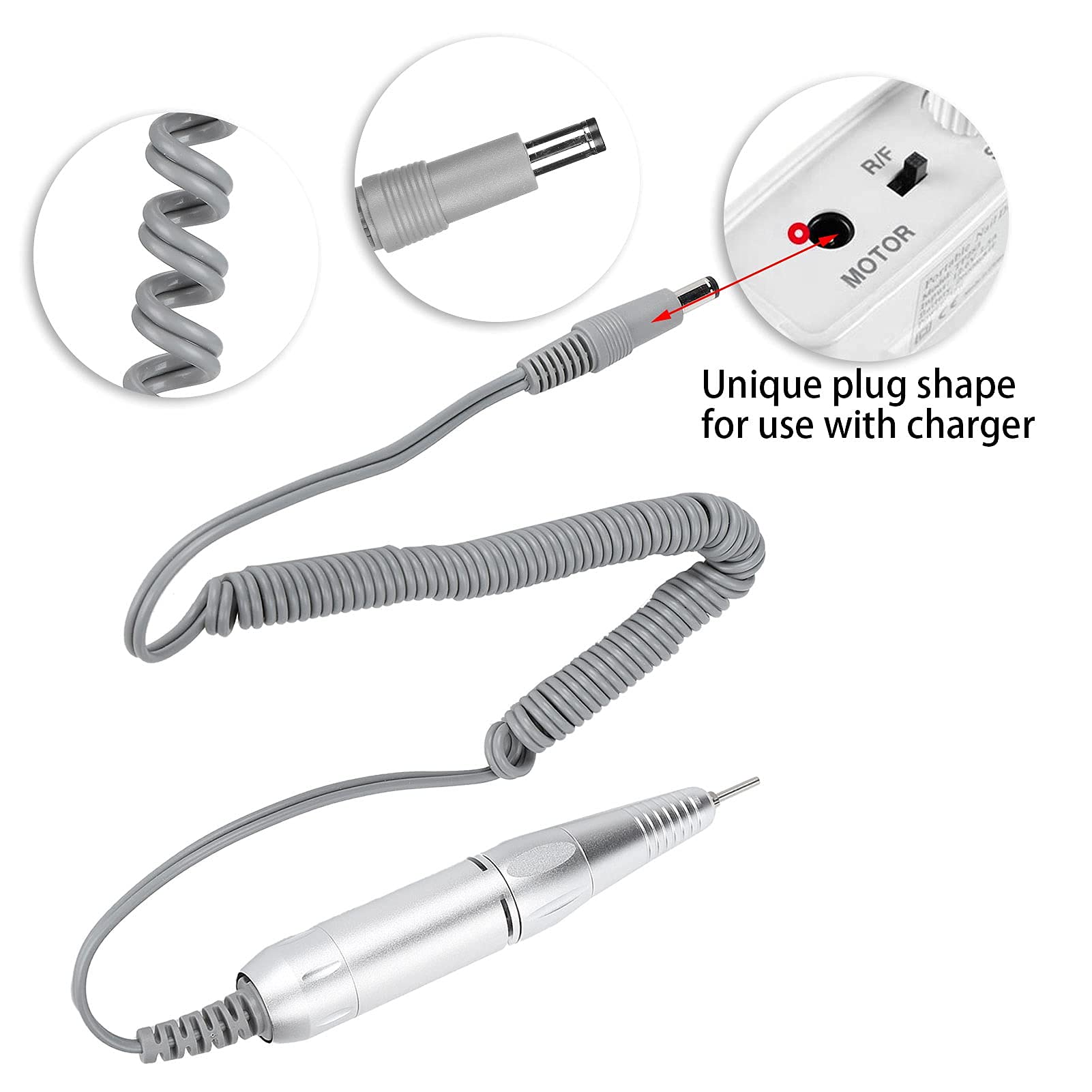 manipolo fresa per unghie manipolo fresa per unghie Manico per Trapano per Unghie, Manipolo per Trapano per Unghie Professionale Elettrico, Manipolo per Smerigliatrice per Unghie con Penna di Ricambio