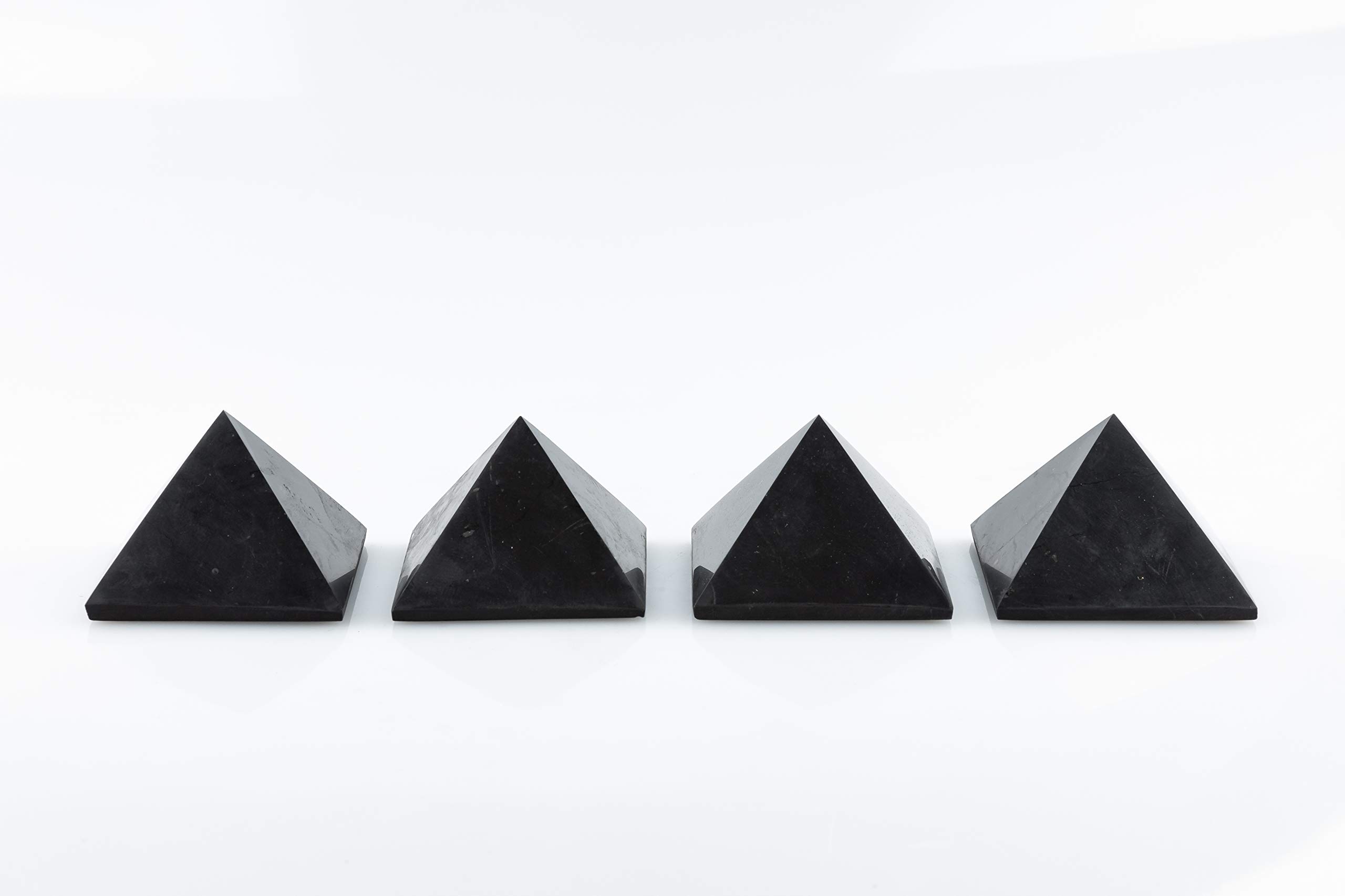SN NATURSTEIN UG - Pirámides Shungit pulidas | Gema y Piedra curativa originaria de Carelia - 5 cm x 4