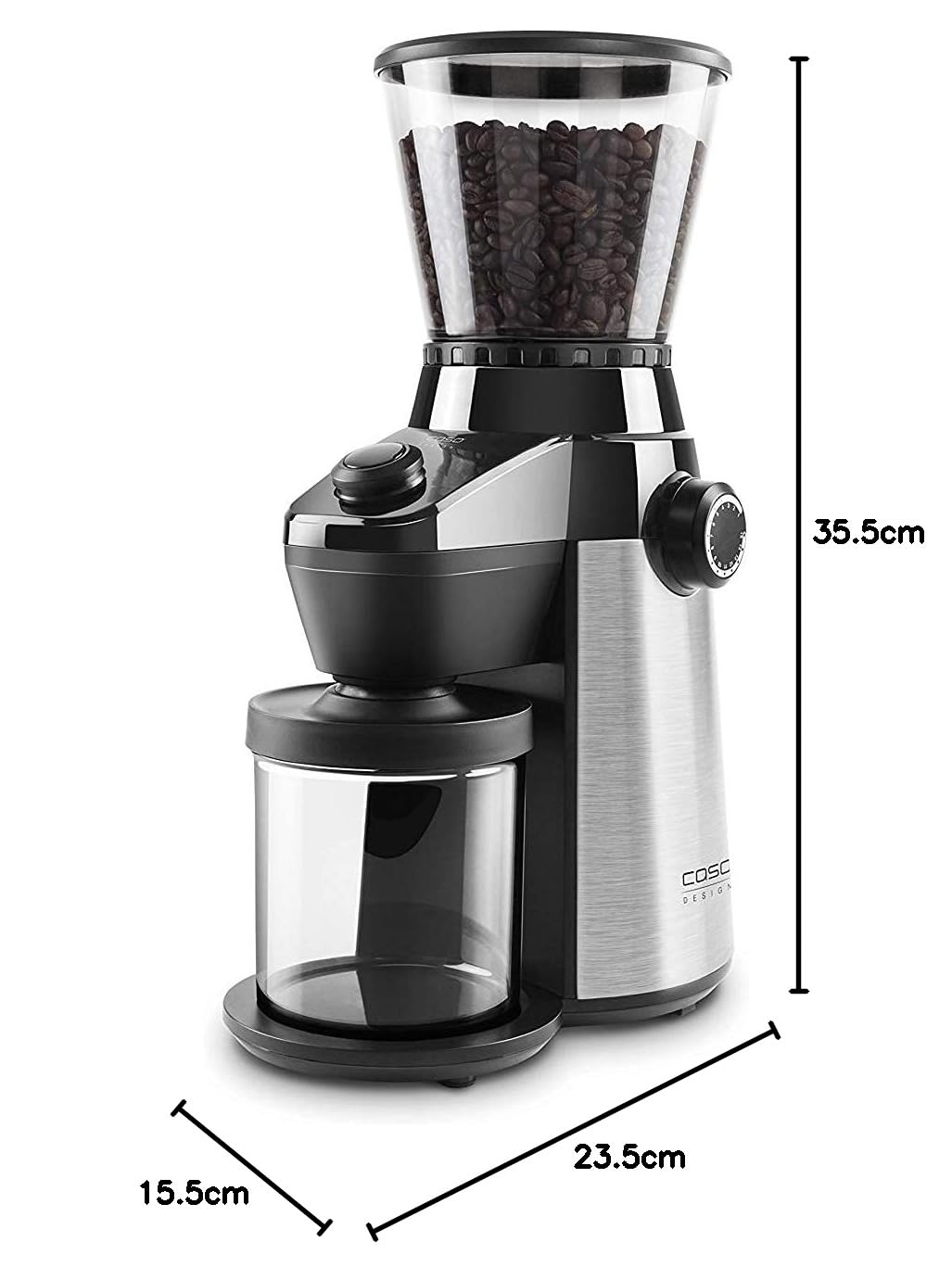 Caso Barista Młynek do Kawy, Czarny/Srebrny, 300 g
