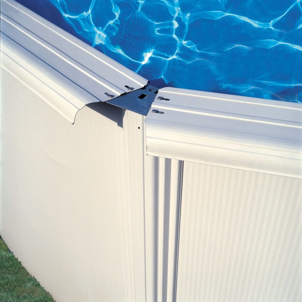 Gre KITPR4583- Piscina Azores desmontable redonda de acero color blanco Ø460x132 cm