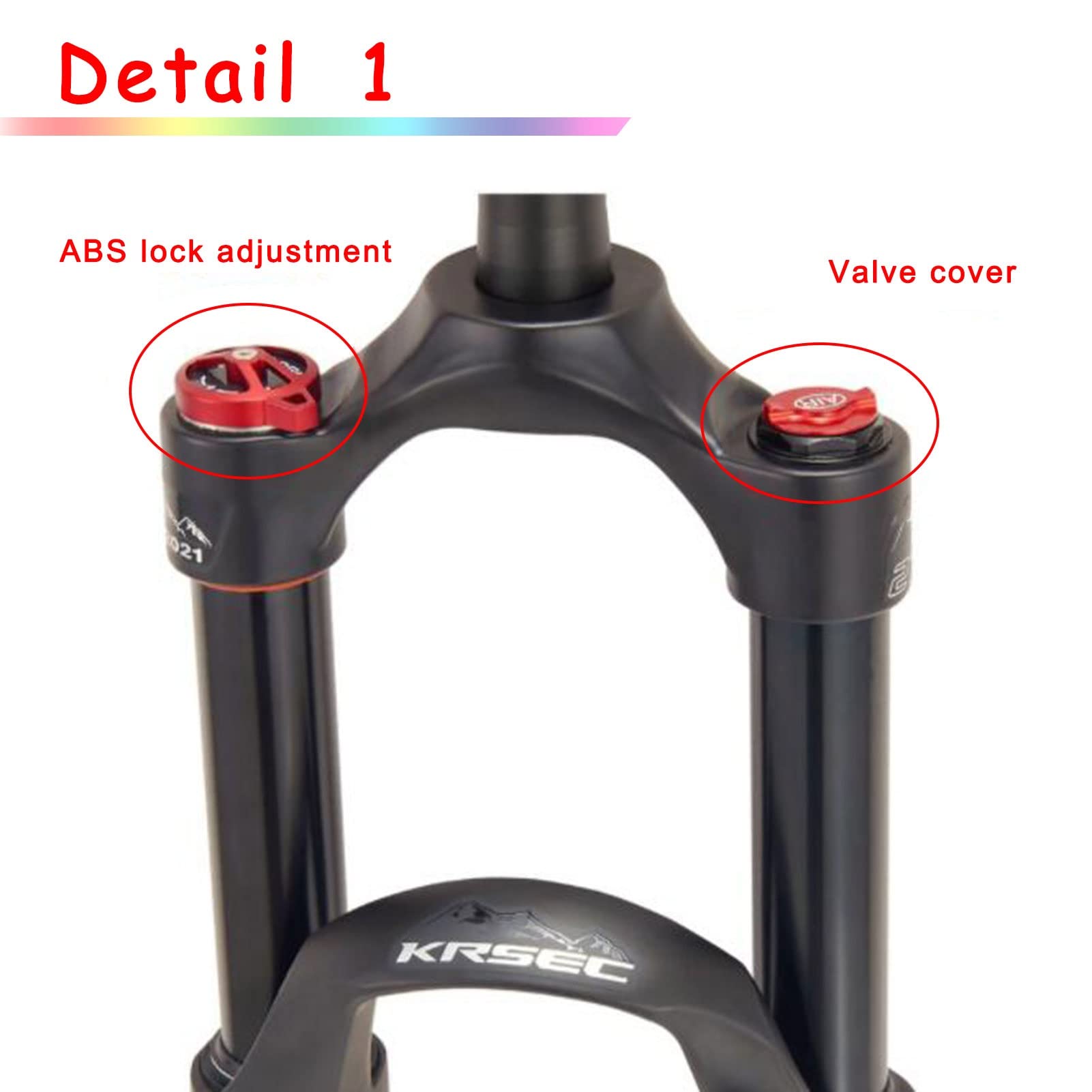 Horquilla de suspensión MTB de 26/27,5/29 Pulgadas, 120 mm de Recorrido, aleación de magnesio de 1-1/8", liberación rápida de 9 mm, Accesorios de Aire
