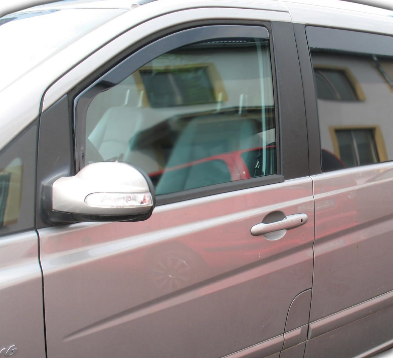 J&J AUTOMOTIVE Windabweiser passend für Mercedes Vito 2004-2014 2tlg, Heko Regenabweiser Vorne Getönt Dunkel Passform