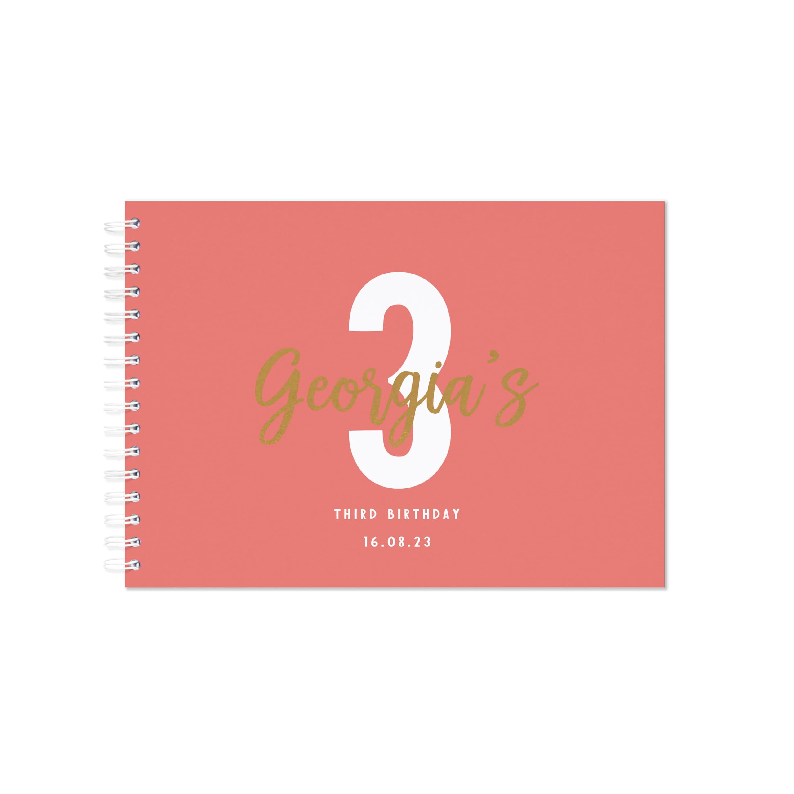 Personalised birthday guestbook | signing birthday guest book scrapbook notebook memories | 30th 40th 50th 60th 70th 80th 90th birthday sign in birthday party decor (A4 Paperback Coral) — image 1