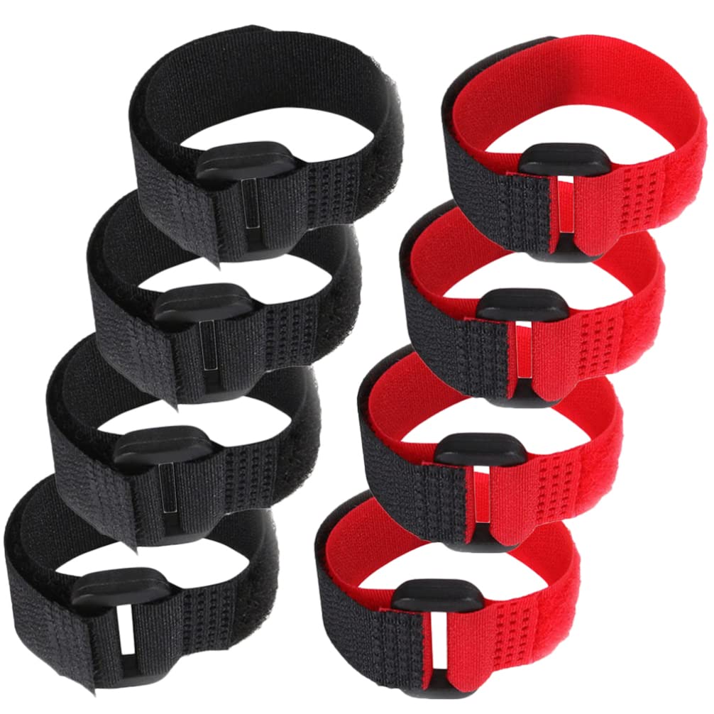 POPETPOP Rooster Crow Collar 8Pcs No Crow Rooster Collar Flexible Chicken Neckband Anti Noise Nylon Neck Belt Stop-Screaming Neck Bands for Rooster Goose Duck Red Black Crow Collar Rooster