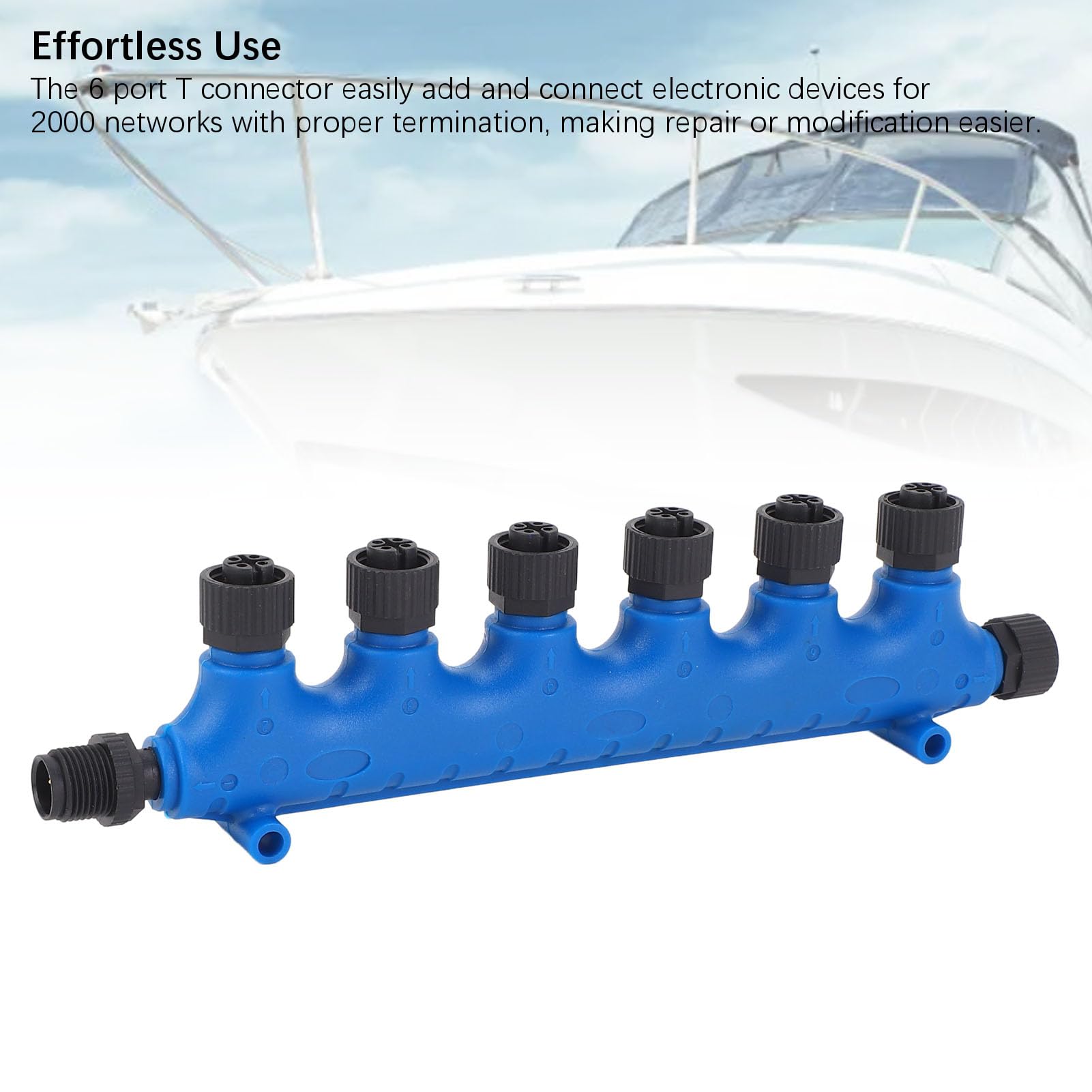 Mühelos Einsetzbarer Multiport-T-Terminator für NMEA 2000-Netzwerke, Boote, Yachten, 22 AWG, 5 Adern, 1 X Stecker
