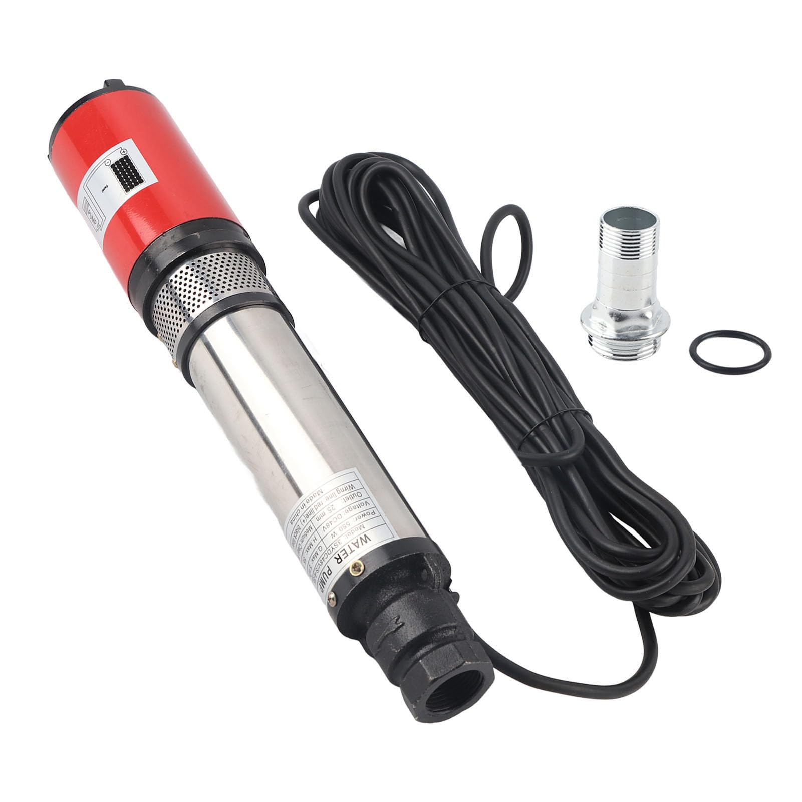 Bomba de agua solar de 48 V con motor de latón, altura de extracción de 55 m, caudal de 5 M3/hora para sistemas de riego y pozos profundos