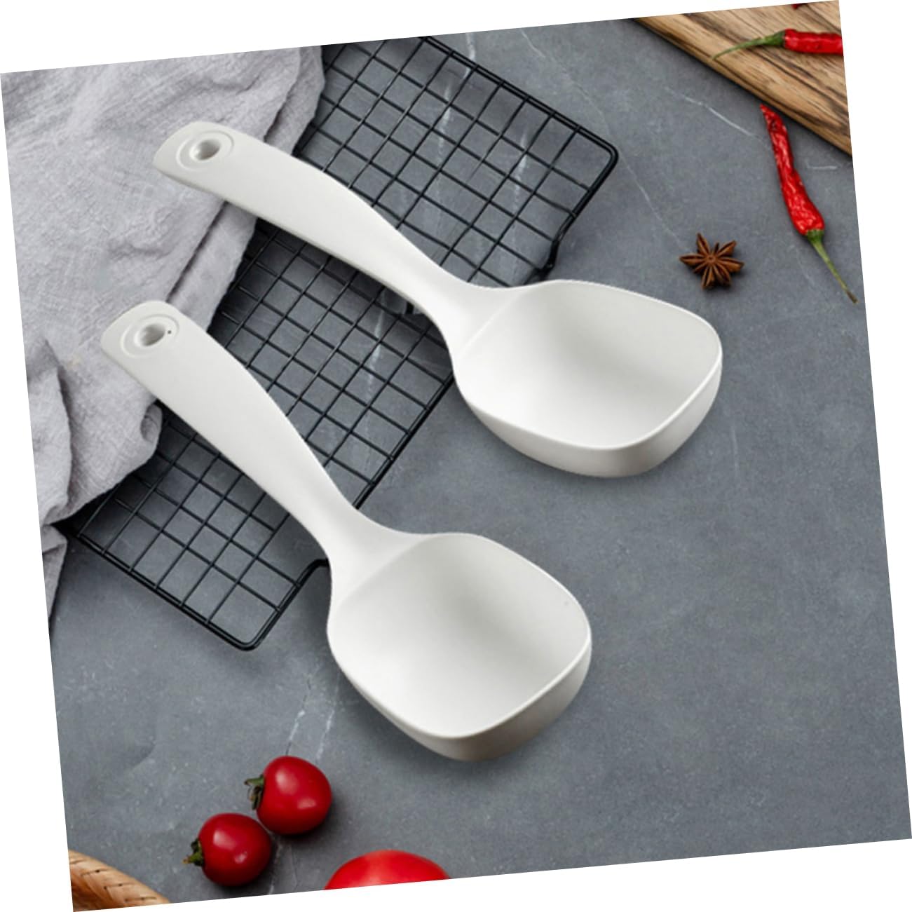 SOLUSTRE 3Pcs Ergonomic Soup Ladle Multipurpose Kitchen Serving Spoon Comfortable Grip Material for Serving Soup Porridge and More at Home Restaurant