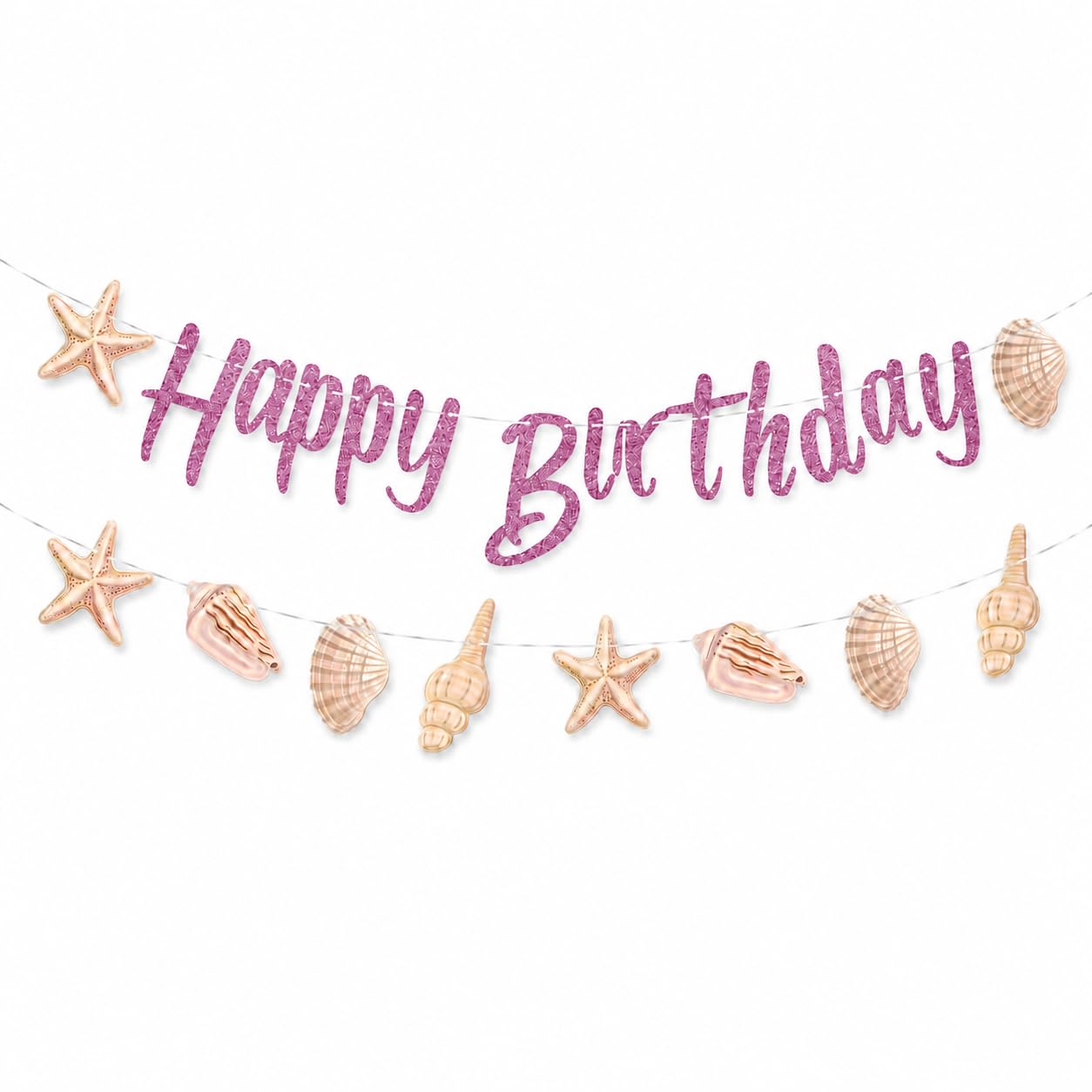Photo 1 of Tisbonsy Seashell Happy Birthday Banner - Pink