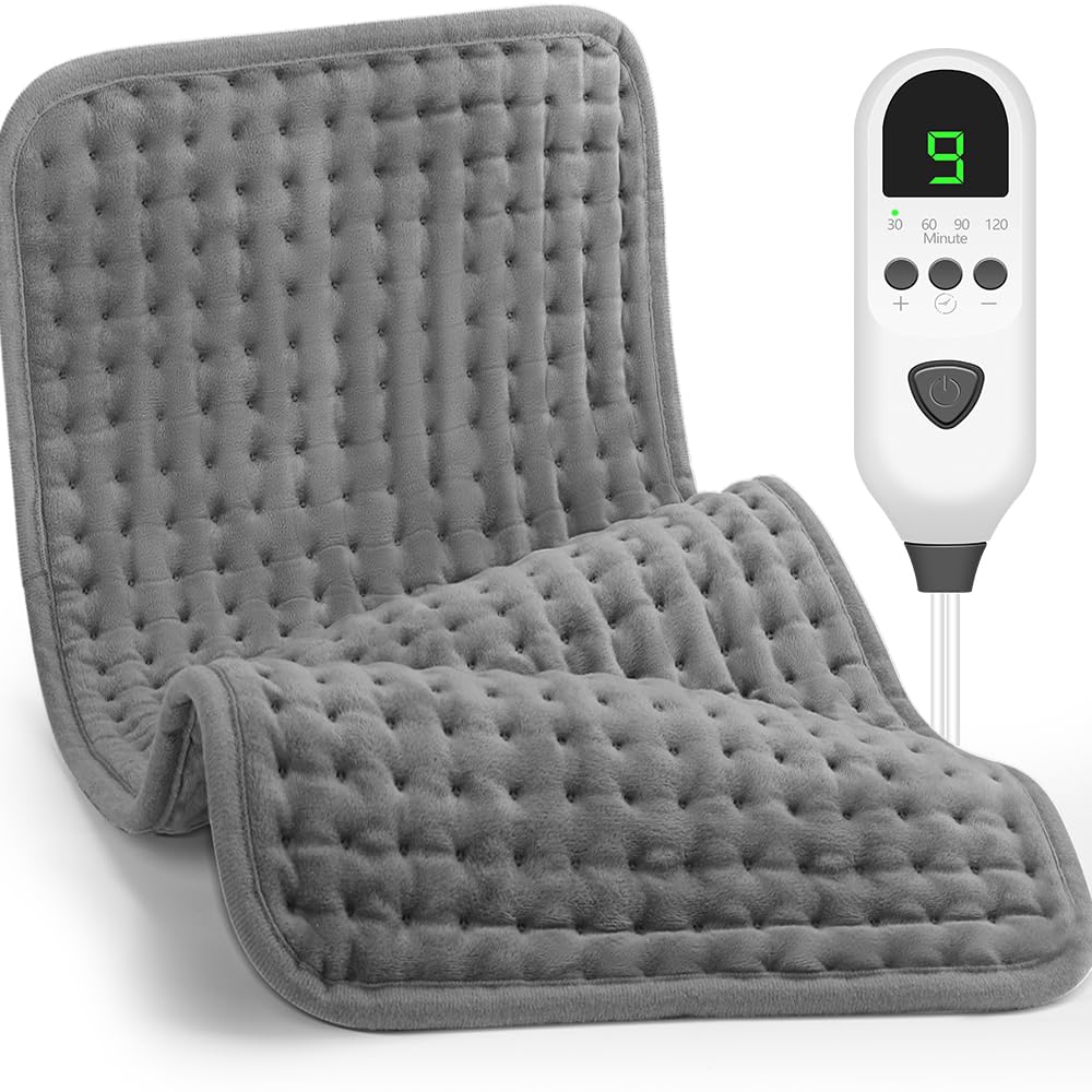 Heating Pad for Back Pain Relief, Heating Pads for Period Cramps with 9 Heat Settings, Auto Shut Off, Machine Washable, Electric Heating Pad for Neck/Shoulder/Muscle Pain, Gifts for Mom,12"x24"