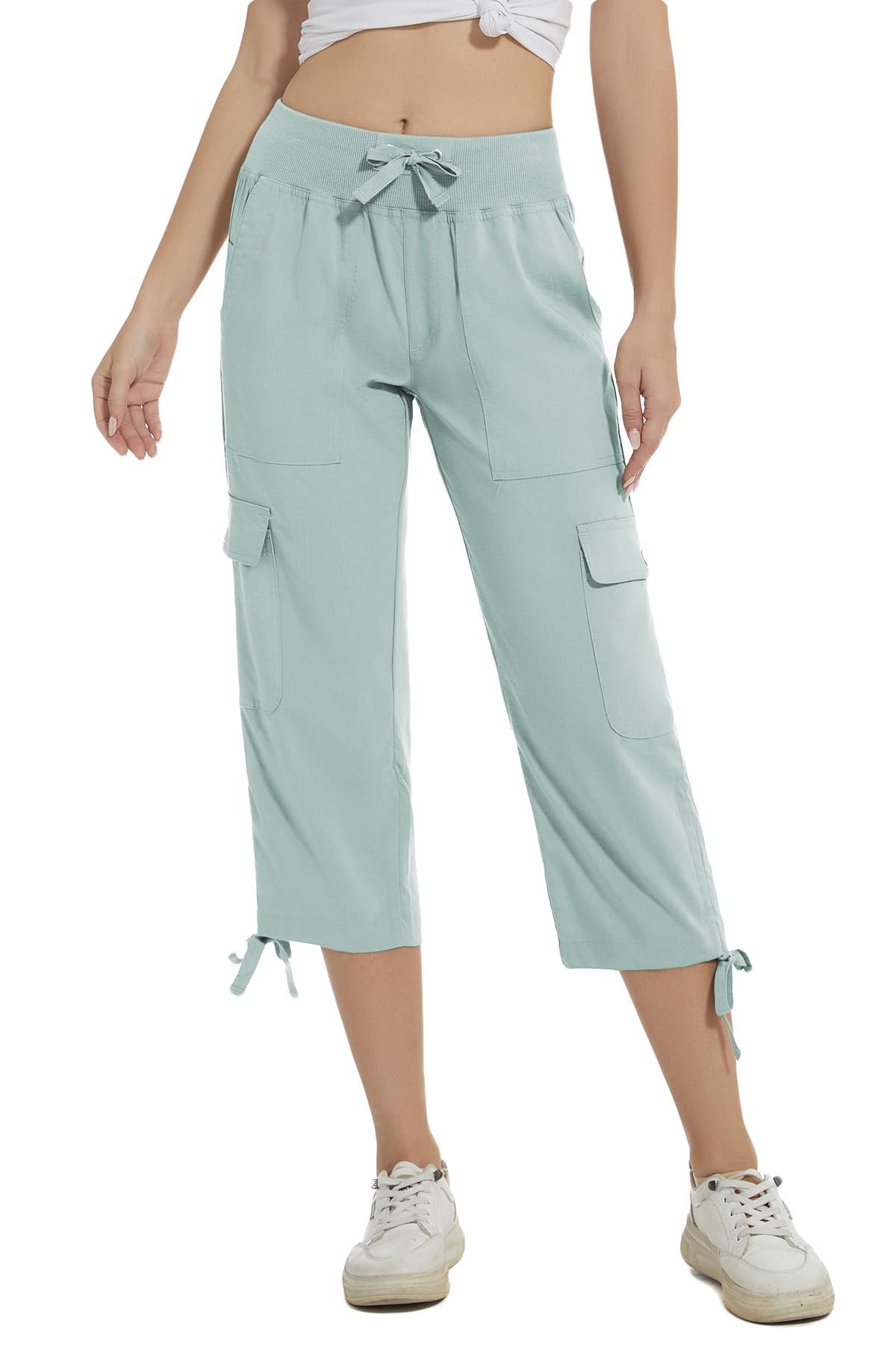 Huayuzh Pantaloni cargo da donna a 3/4, estivi, leggeri, traspiranti, atletici, viaggi, casual, per attività all'aria aperta