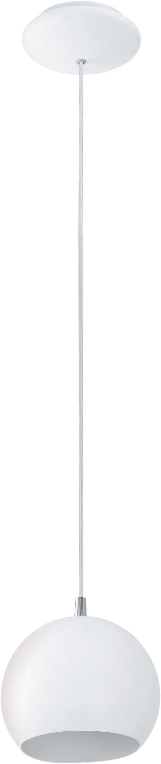 EGLOUSA 92357A Transitional One Light Pendant from Petto Collection in White Finish, 6.00 inches