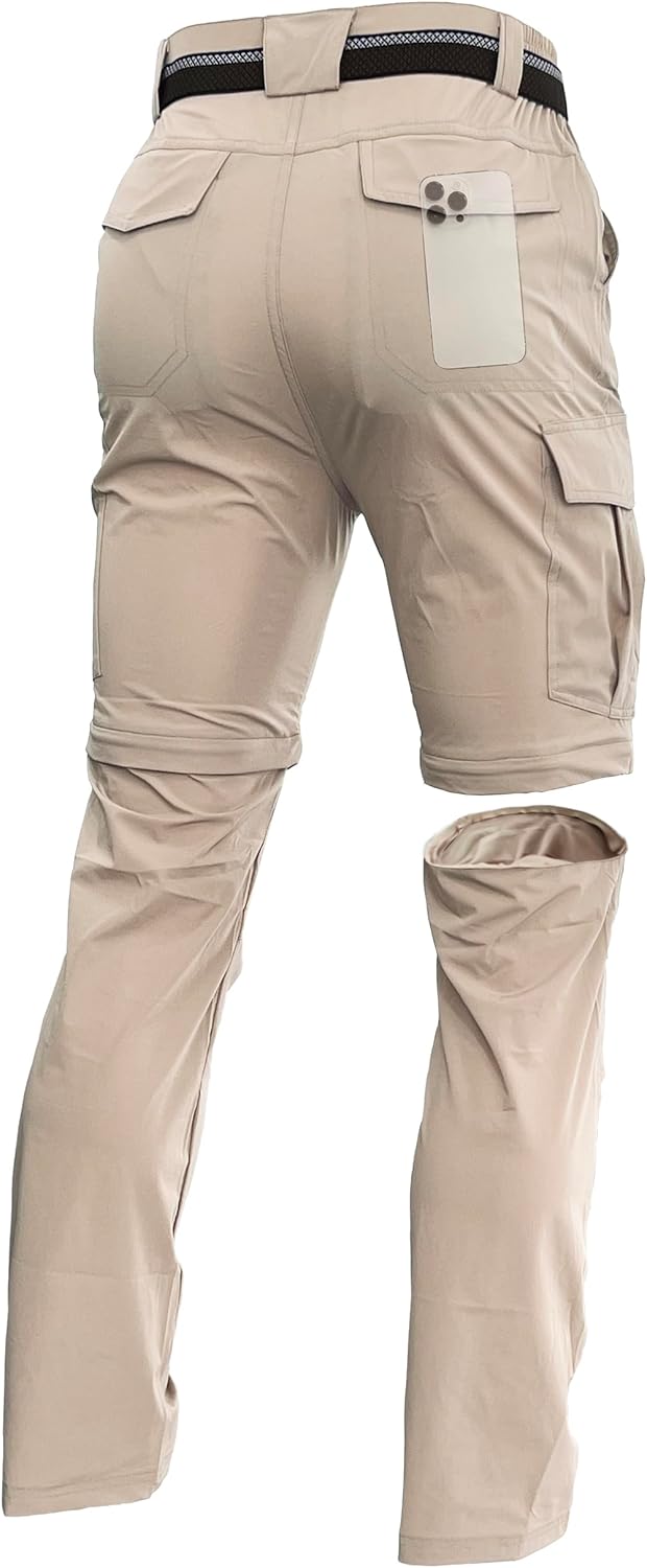 Men’s Convertible Hiking Pants Zip Off Lightweight Quick Dry Fishing Camping Travel Safari Outdoor Cargo Pants