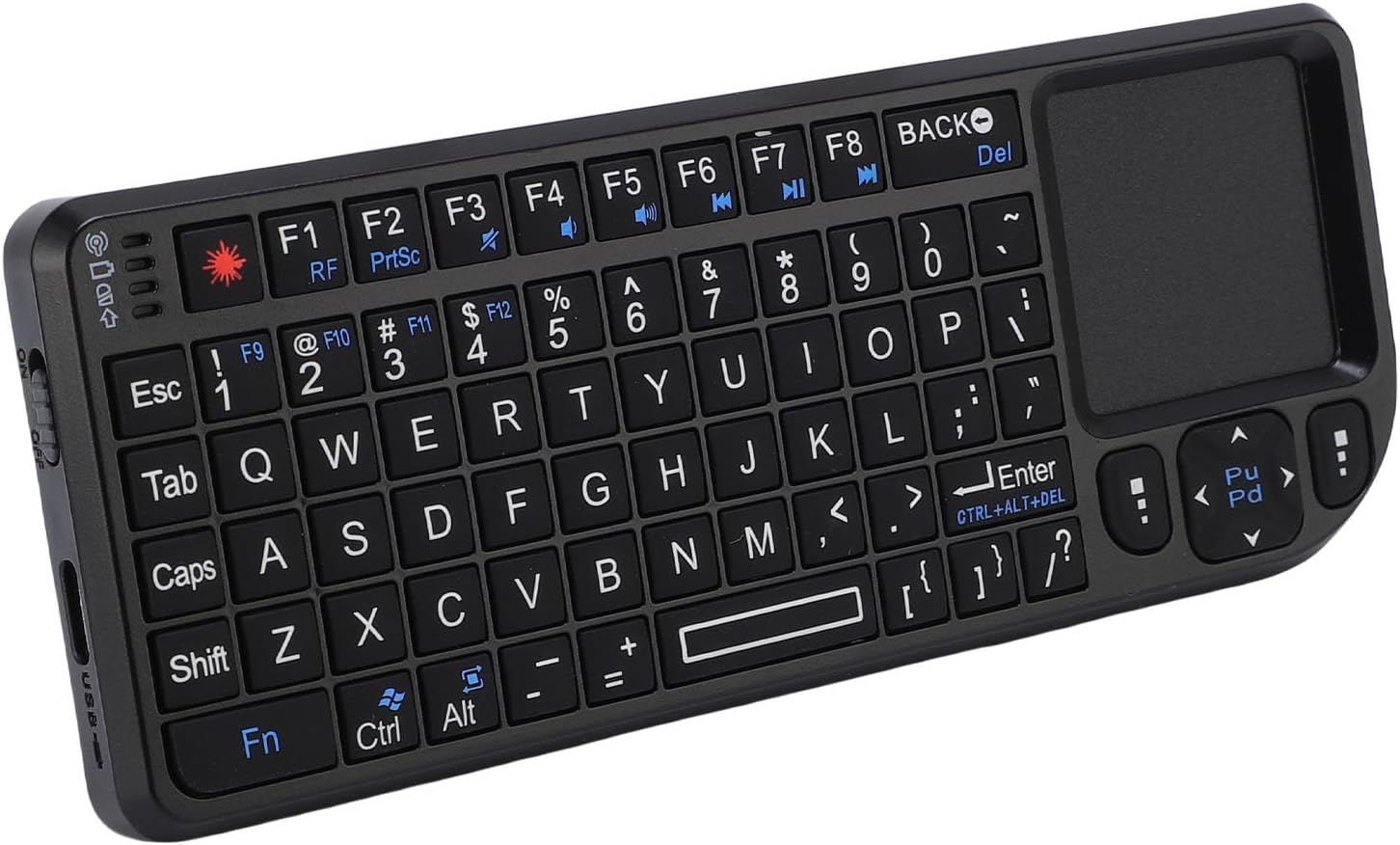 Bewinner Wireless Touchpad Keyboard 2.4GHz Rechargeable Mini Backlit Keyboard with Trackpad for PC Android PS – Slim Portable USB-C Interface