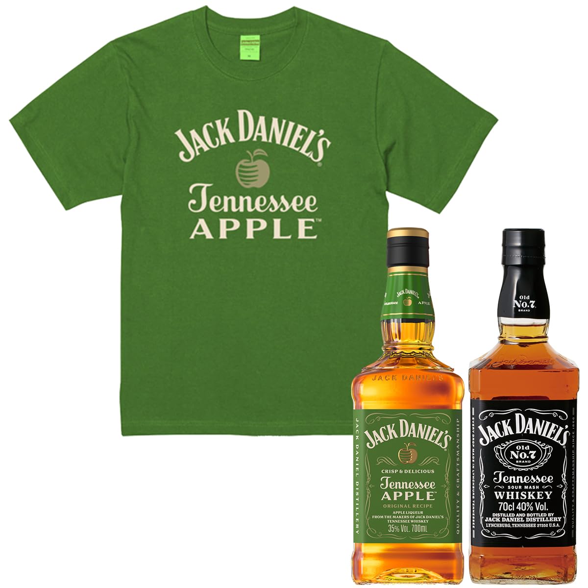 ジャックダニエル　テネシーアップル　2本セット Amazon.co.jp: オリジナルTシャツ付き ジャックダニエル 2本 飲み比べ