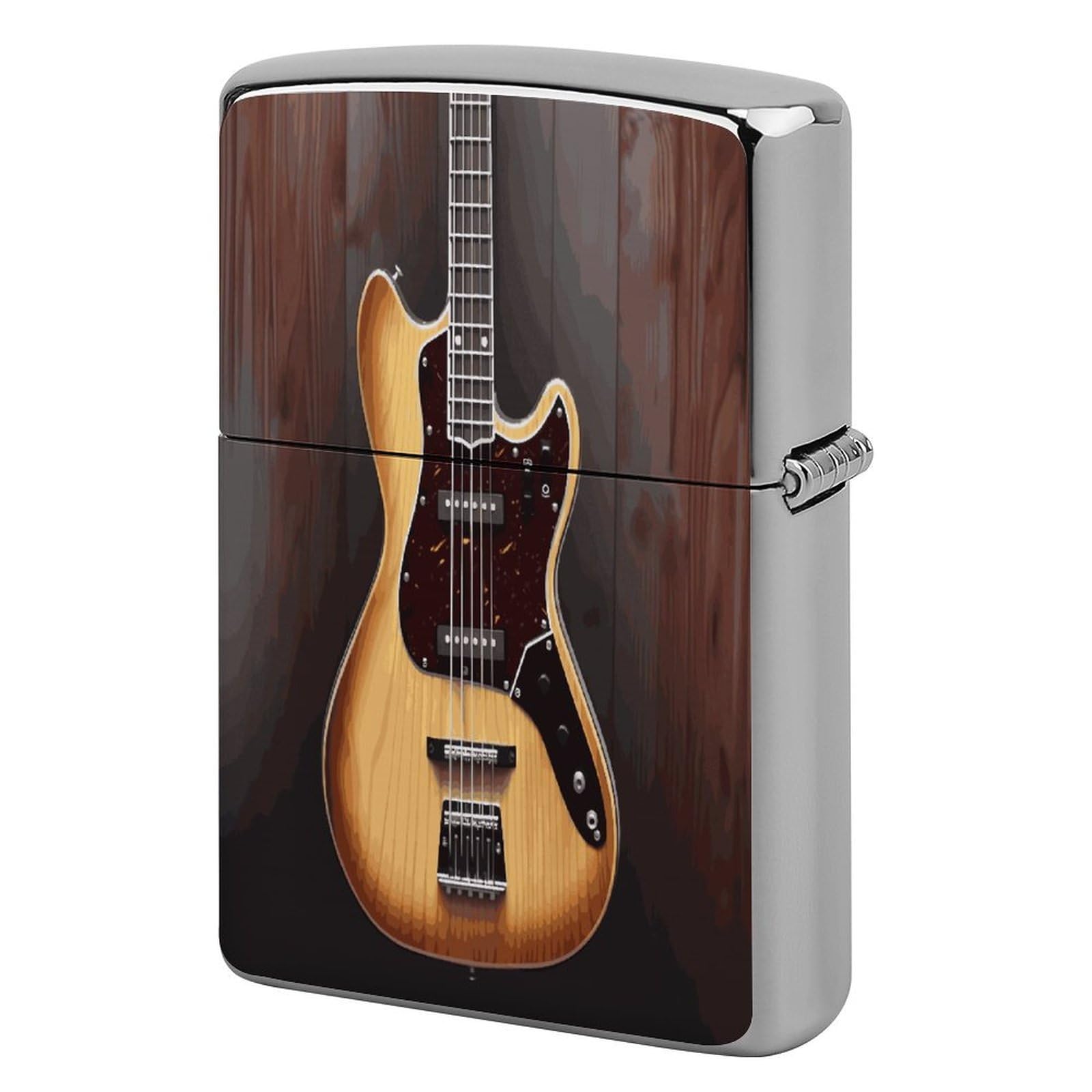Btcowzrv Style Guitar Musical Instrument Metal Lighter Case Sleeve Cover Holder