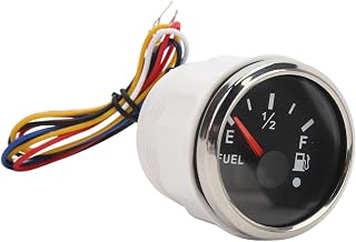 Bnineteenteam Medidor de de Calibre de Nivel de de de Barco para Embarcaciones de Eléctrico para Barcos y ABS y Material de Acero Inoxidable (Bisel Plateado con Esfera Negra)