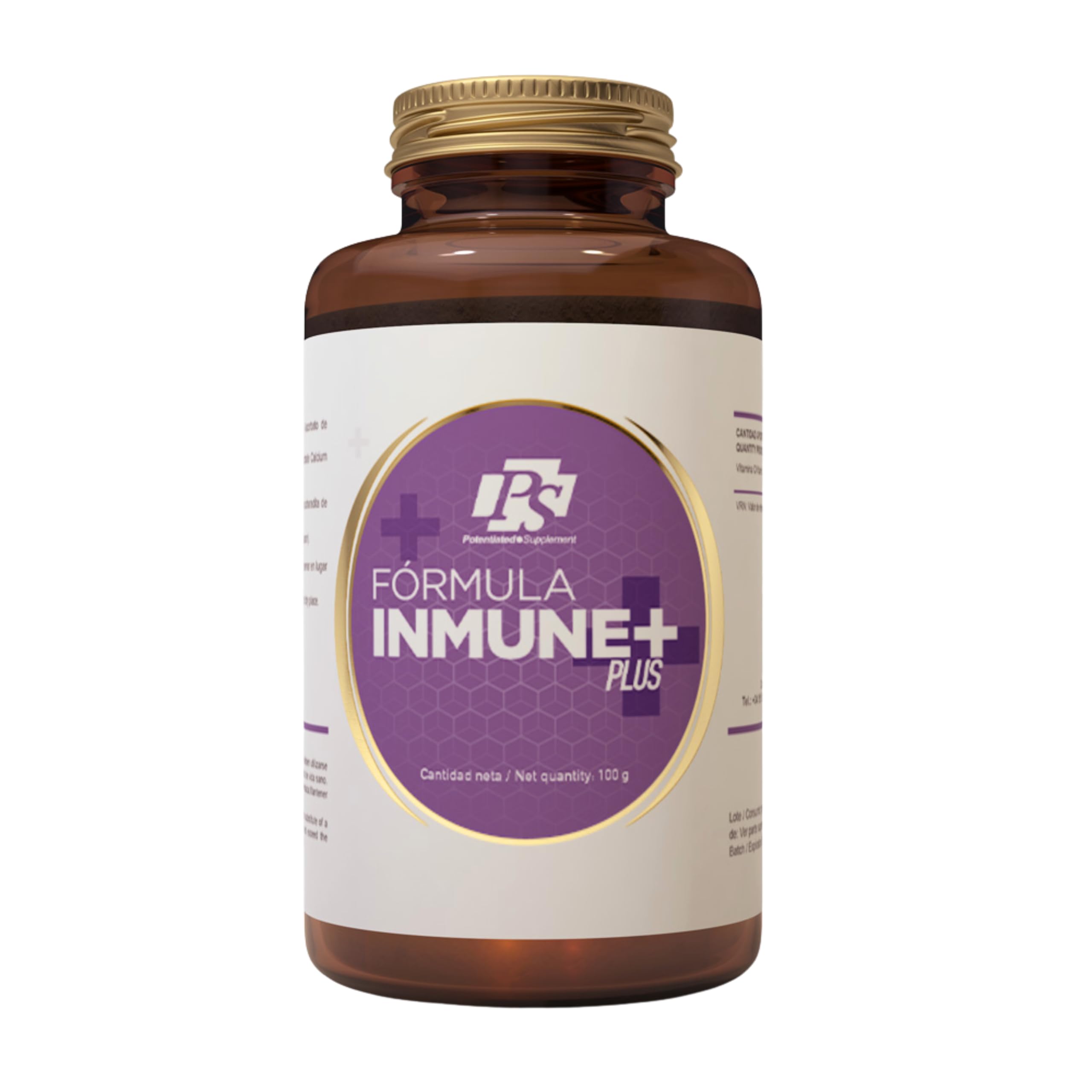 PS Inmune Plus - Vitamina C y Arabinogalactanos con Acción Antioxidante y Antiinflamatoria, Refuerza el Sistema Inmune y las Defensas, Ayuda con el Cansancio y Fatiga |100 g (Polvo)