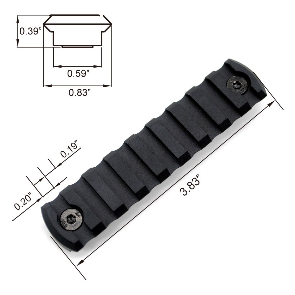 TRIROCK 9 Slot Picatinny Rail Section for Mlok Handguard